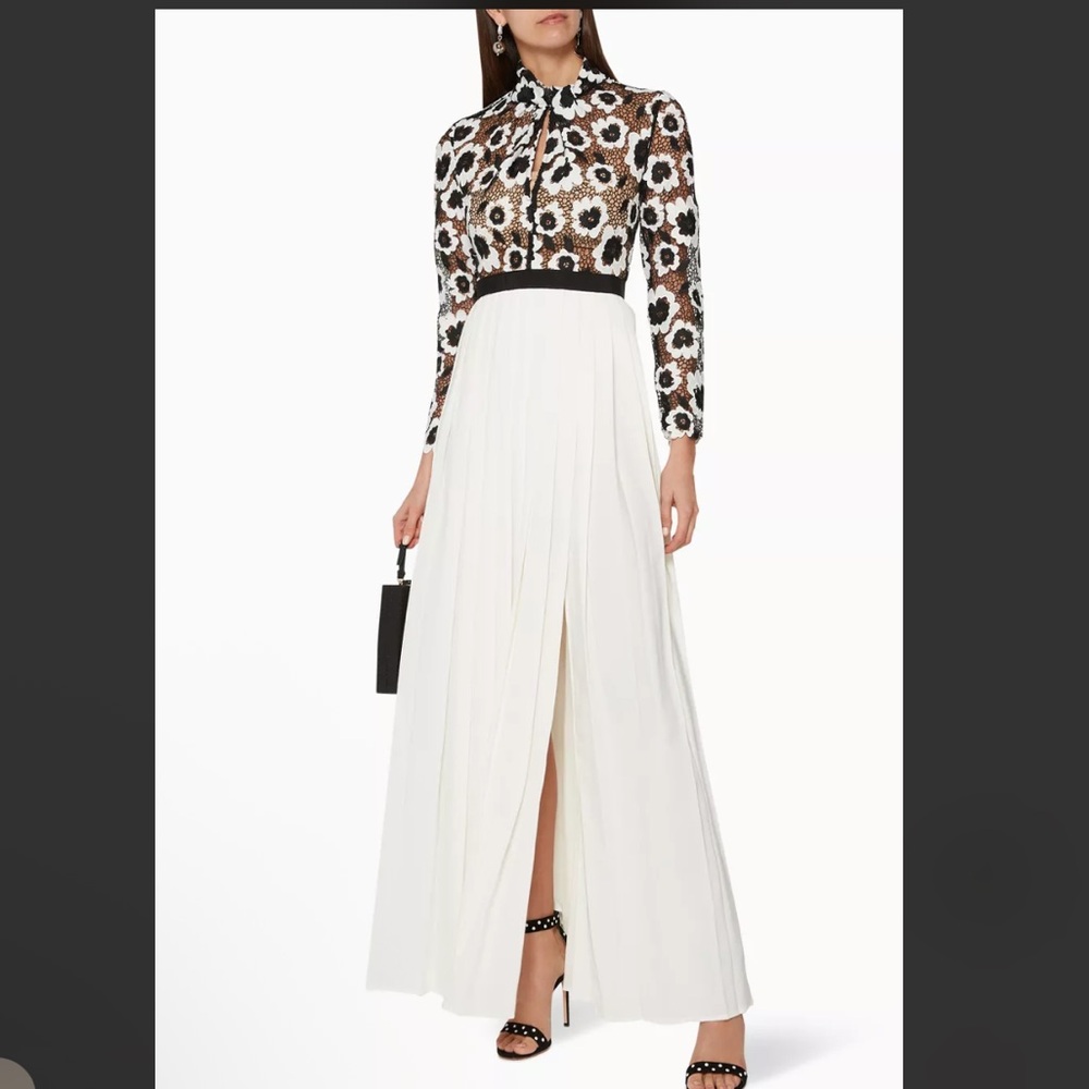 New! Self-Portrait Black and White Floral Maxi Dress